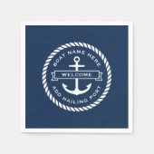 Naam van de ankerboot of het touw, heihaven servet (Voorkant)