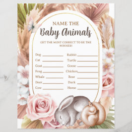 Naam van de Baby Animals Baby shower Game