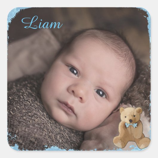 Naam van de baby en Foto Sticker (Voorkant)