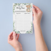 Naam van de Baby Tune Beer Greenery Shower Game Ca Flyer (Hand)