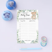 Naam van de Baby Tune Beer Greenery Shower Game Ca Flyer (Enkel)