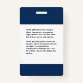 Naam van de balie van de werkkring van de school badge (Achterkant)