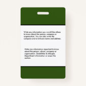 Naam van de balie van de werkkring van de school badge (Achterkant)