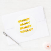 Naam van de belangrijkste karakters van Pride en P Ronde Sticker (Envelop)