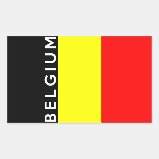 naam van de belgische vlag rechthoekige sticker (Voorkant)