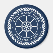 Naam van de boot en scheepskuikens van de haven magneet (Voorkant)