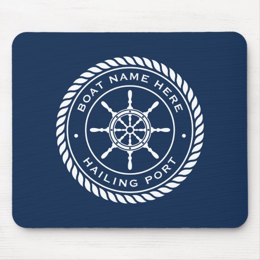 Naam van de boot en scheepskuikens van de haven muismat (Voorkant)