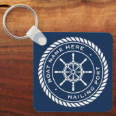 Naam van de boot en scheepskuikens van de haven sleutelhanger (Voorkant)