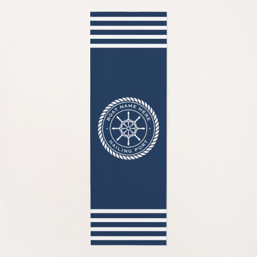 Naam van de boot en scheepskuikens van de haven yogamat (Voorkant)