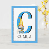 Naam van de Brief C van de gnoom de Kinder en de Kaart (Gele Bloem)