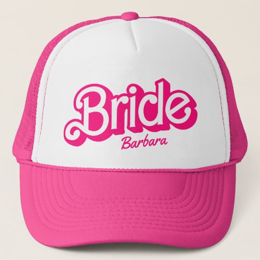 Naam Van De Bruid Roze Bachelorette Barb Trucker Pet (Voorkant)