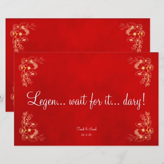 Naam van de bruiddwergtafel (Voorkant / Achterkant)