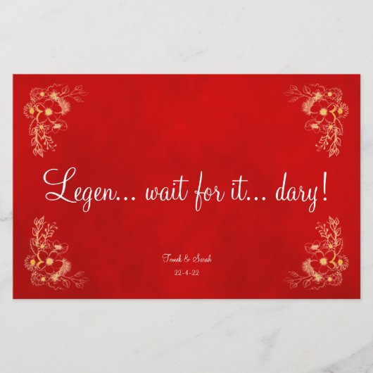 Naam van de bruiddwergtafel (Voorkant)