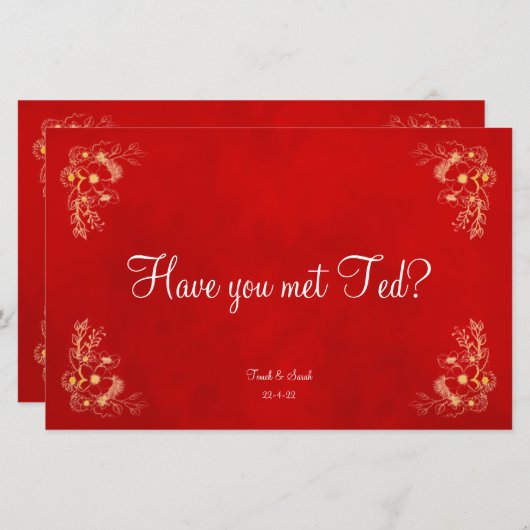 Naam van de bruiddwergtafel (Voorkant / Achterkant)