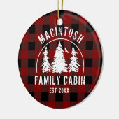 Naam van de Cabin-familie: Red Buffalo-speldenherd Keramisch Ornament (Links)