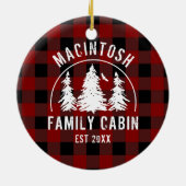Naam van de Cabin-familie: Red Buffalo-speldenherd Keramisch Ornament (Achterkant)