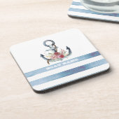 Naam van de cabine, ankervloerstroken bier onderzetter (Linkerzijde)