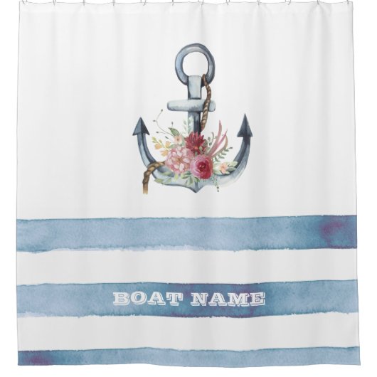 Naam van de cabine, ankervloerstroken douchegordijn (Voorkant)