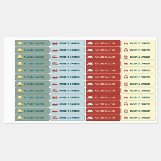 Naam van de creditauto labels (Vel)