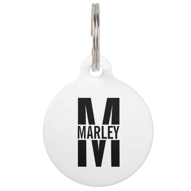 Naam van de dichter, Monogram met de QR-code van h Huisdierpenning (Voorkant)