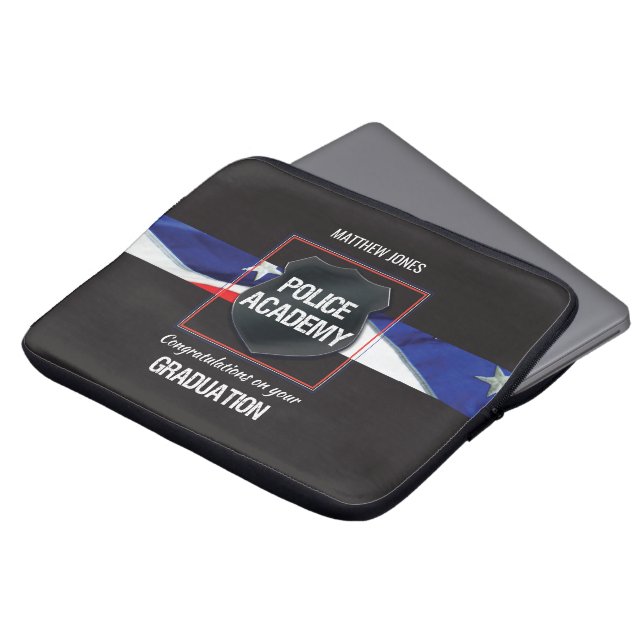 Naam van de douane, Afstuderen van de Politieacade Laptop Sleeve (Voorkant top)