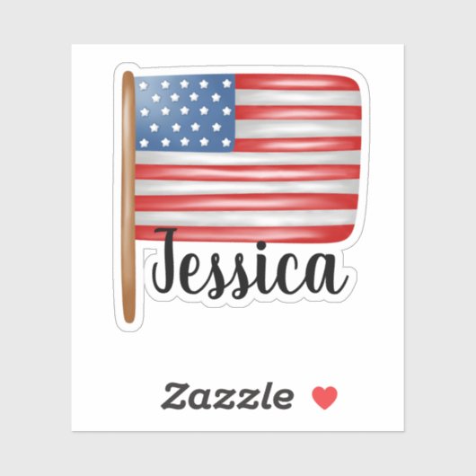 NAAM VAN DE DOUANE AMERIKAANSE VLAG STICKER (Vel)