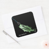 NAAM VAN DE DOUANESCHIEDENIS HIER VISSERIJ-STRIKSE VIERKANTE STICKER (Envelop)