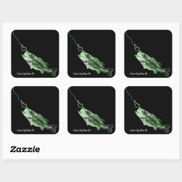 NAAM VAN DE DOUANESCHIEDENIS HIER VISSERIJ-STRIKSE VIERKANTE STICKER