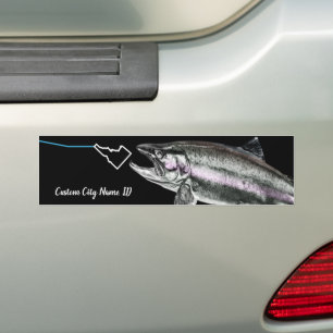 NAAM VAN DE DOUANESCHIEDENIS STEELHEAD HIER FISHY BUMPERSTICKER