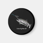 NAAM VAN DE DOUANESCHIEDENIS STEELHEAD HIER FISHY  MAGNEET (Voorkant)