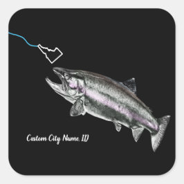 NAAM VAN DE DOUANESCHIEDENIS STEELHEAD HIER FISHY  VIERKANTE STICKER