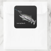 NAAM VAN DE DOUANESCHIEDENIS STEELHEAD HIER FISHY  VIERKANTE STICKER (Tas)