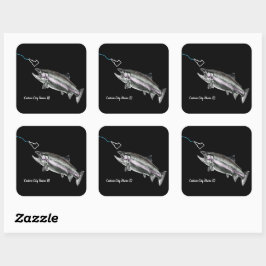 NAAM VAN DE DOUANESCHIEDENIS STEELHEAD HIER FISHY  VIERKANTE STICKER
