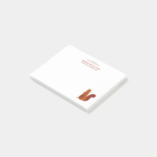 Naam van de eekhoorn en contactgegevens post-it® notes (Schuin)