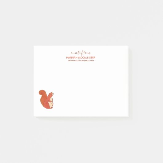 Naam van de eekhoorn en contactgegevens post-it® notes (Voorkant)