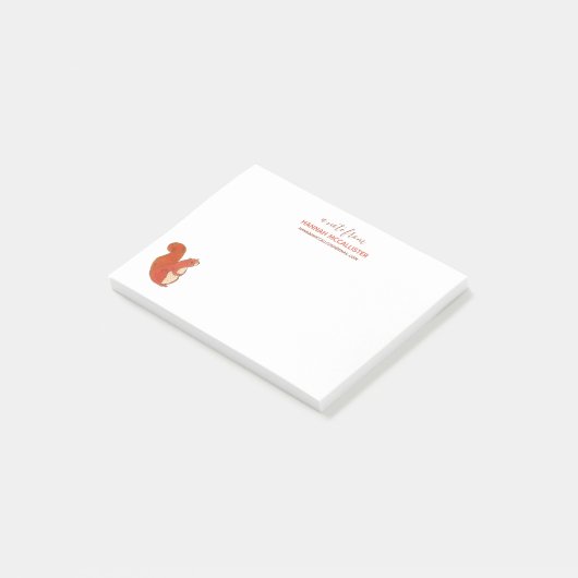 Naam van de eekhoorn en contactgegevens post-it® notes (Schuin)