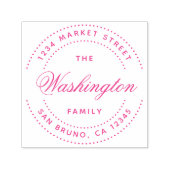 Naam van de familie Fuchsia Script | Rondretouradr Zelfinktende Stempel (Design)