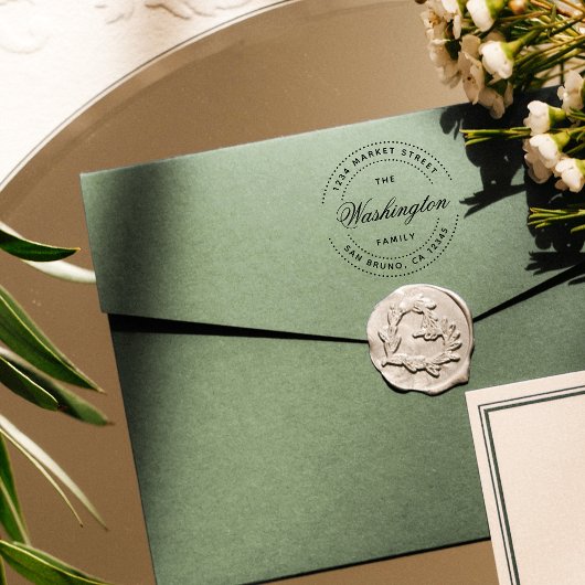 Naam van de familie Fuchsia Script | Rondretouradr Zelfinktende Stempel