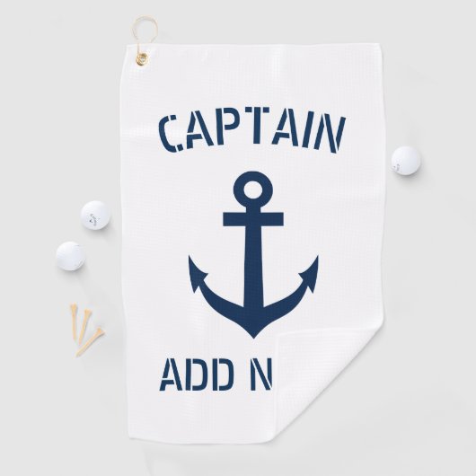 Naam van de gezagvoerder van de Nautical anchor Golfhanddoek (Insitu)
