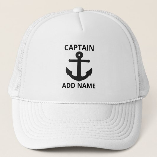 Naam van de gezagvoerder van het zwarte Anchor Trucker Pet (Voorkant)