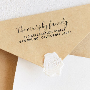 Naam van de grafische familie en eenvoudig retoura rubberstempel