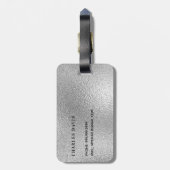 Naam van de initialen voor zilveren monogram bagagelabel (Achterkant verticaal)