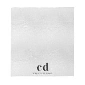 Naam van de initialen voor zilveren monogram notitieblok (Voorkant)