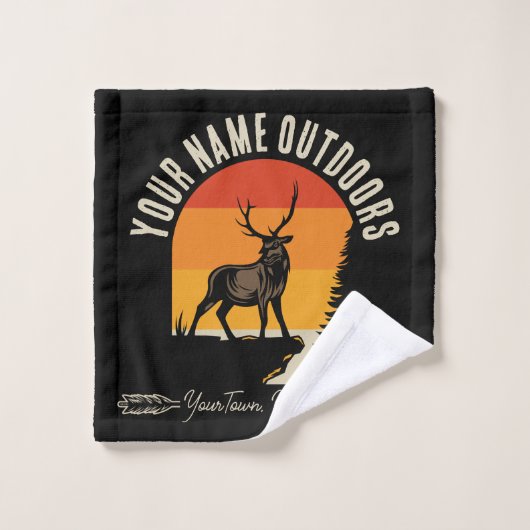 NAAM VAN DE JACHT VOEGT NAAM Buiten Deer Elk Wilde Bad Handdoek (Wasdoekje)
