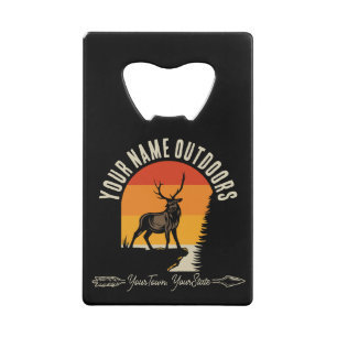 NAAM VAN DE JACHT VOEGT NAAM Buiten Deer Elk Wilde Creditkaart Flessenopener