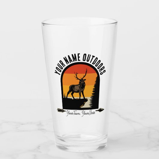 NAAM VAN DE JACHT VOEGT NAAM Buiten Deer Elk Wilde Glas (Voorkant)