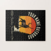 NAAM VAN DE JACHT VOEGT NAAM Buiten Deer Elk Wilde Legpuzzel (Horizontaal)