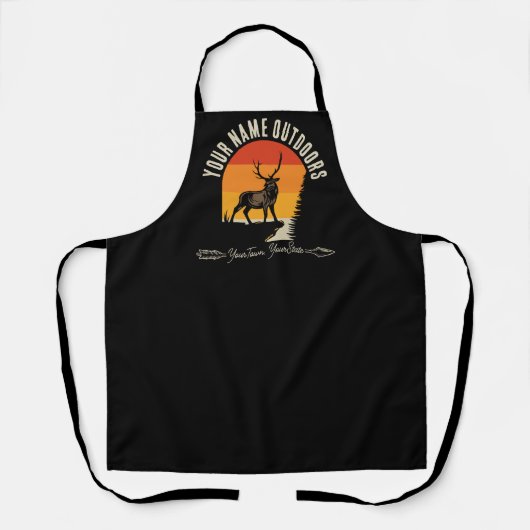 NAAM VAN DE JACHT VOEGT NAAM Buiten Deer Elk Wilde Schort (Voorkant)