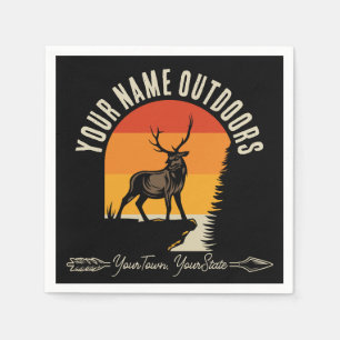 NAAM VAN DE JACHT VOEGT NAAM Buiten Deer Elk Wilde Servet