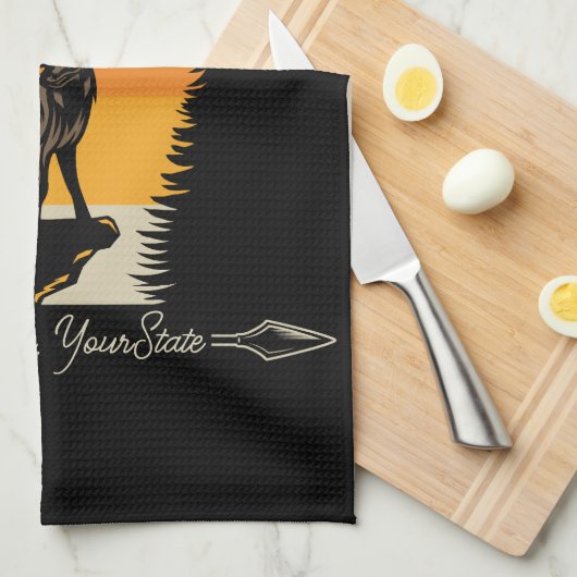 NAAM VAN DE JACHT VOEGT NAAM Buiten Deer Elk Wilde Theedoek (Quarter Fold)